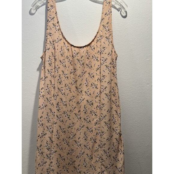 American Eagle Size Medium Floral Print Peach Dress Cut Out Back Sundress Boho - Picture 3 of 7